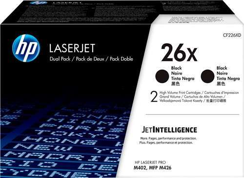 HP CF226X Nero Confezione da 2 cartucce toner Originale - 26X