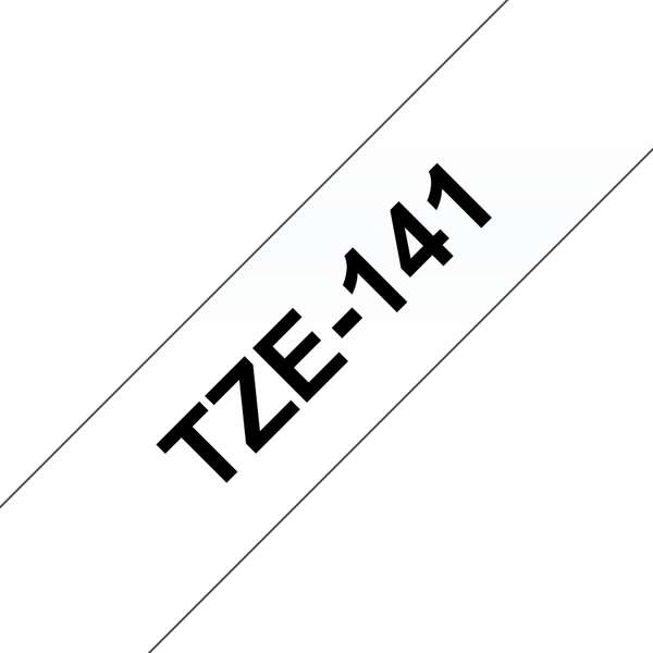 Brother TZe141 Nastro adesivo laminato Compatibile - Testo nero su fondo trasparente - Larghezza 18 mm x 8 metri