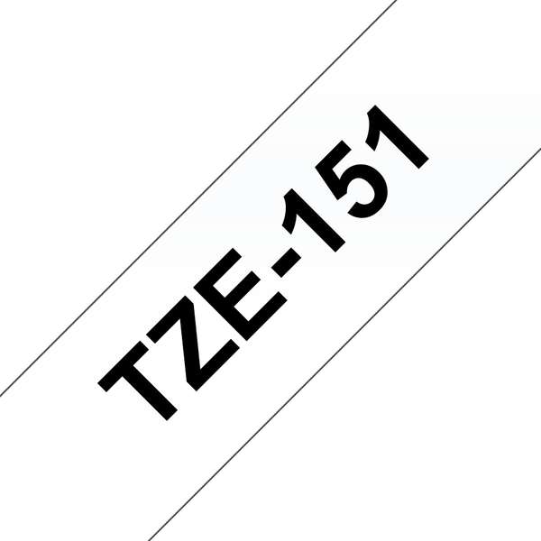 Brother TZe151 Nastro per etichette laminate compatibile - Testo nero su fondo trasparente - Larghezza 24 mm x 8 metri
