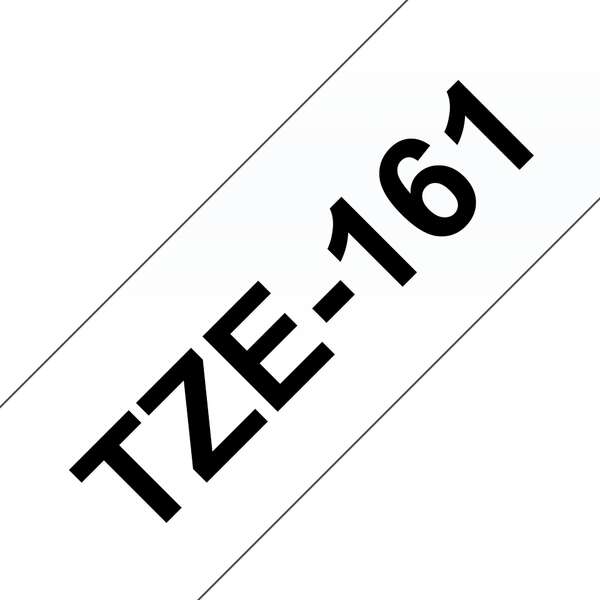 Brother TZe161 Nastro per etichette laminate compatibile - Testo nero su fondo trasparente - Larghezza 36 mm x 8 metri