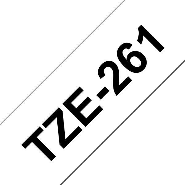 Brother TZe261 Nastro per etichette laminate compatibile - Testo nero su fondo bianco - Larghezza 36 mm x 8 metri