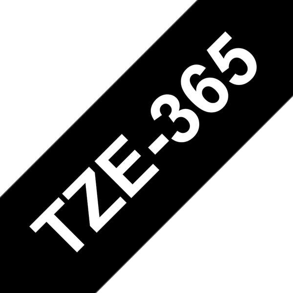 Brother TZe365 Nastro per etichette laminate compatibile - Testo bianco su fondo nero - Larghezza 36 mm x 8 metri