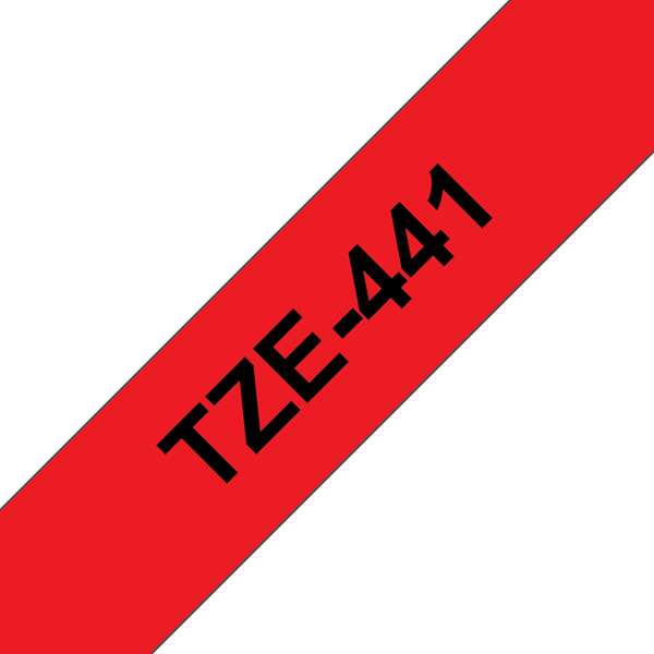 Brother TZe441 Nastro per etichette laminate compatibile - Testo nero su fondo rosso - Larghezza 18 mm x 8 metri