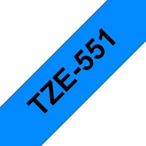 Brother TZe551 Nastro per etichette laminate compatibile - Testo nero su fondo blu - Larghezza 24 mm x 8 metri