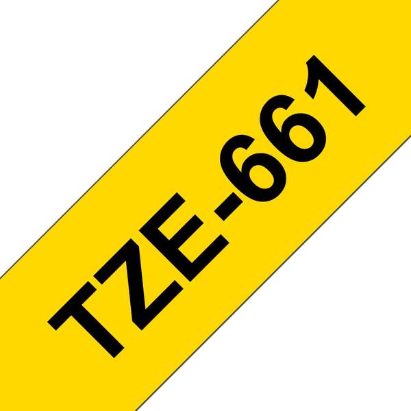 Brother TZe661 Nastro per etichette laminato Compatibile - Testo nero su fondo giallo - Larghezza 36 mm x 8 metri