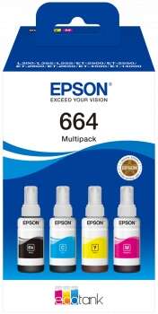 Confezione di 4 flaconi d'inchiostro Originale Epson 664 C13T664640