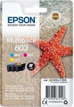 Epson 603 Cartuccia d'inchiostro Originale Confezione da 3 - Ciano