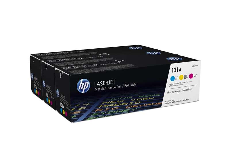 HP CF211A/CF212A/CF213A Confezione da 3 cartucce toner Originale - 131A