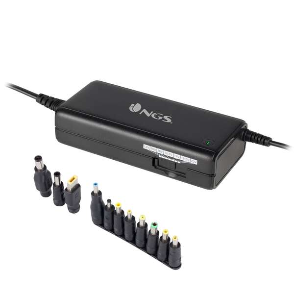 NGS Ban Caricabatterie universale per laptop 90W - 11 Adattatori - Tensione 12-20V - Indicatore LED