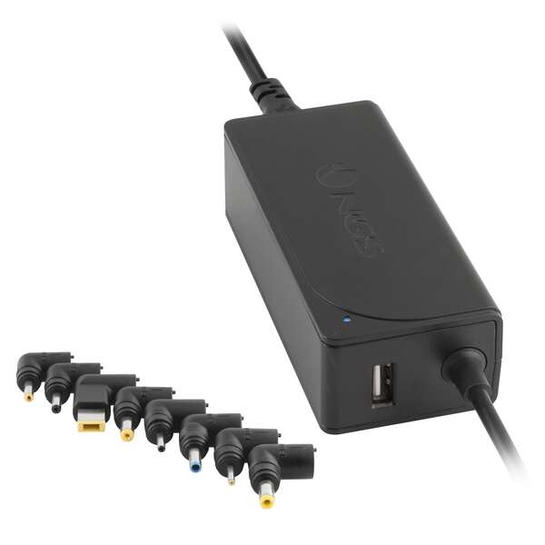 NGS Caricatore automatico universale per laptop 45W - 8 adattatori - 1x USB - Indicatori LED