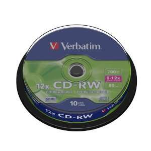 CD-RW Verbatim riscrivibile 8-12x 700MB (confezione 10 pz.)