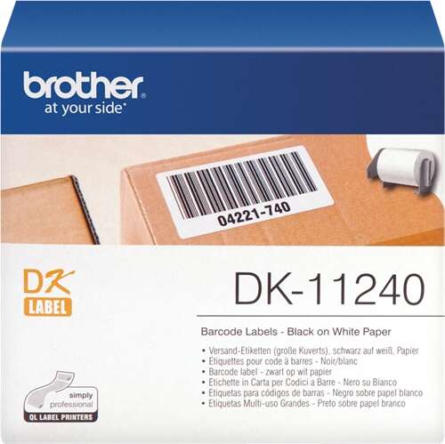 Brother DK11240 - Etichette pretagliate originali multiuso grandi - 102x51 mm - 600 unità - Testo nero su fondo bianco