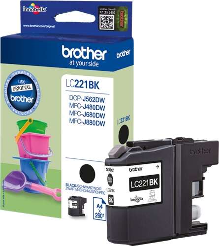 Brother LC221 Cartuccia d'inchiostro Originale Nero - LC221BKBP