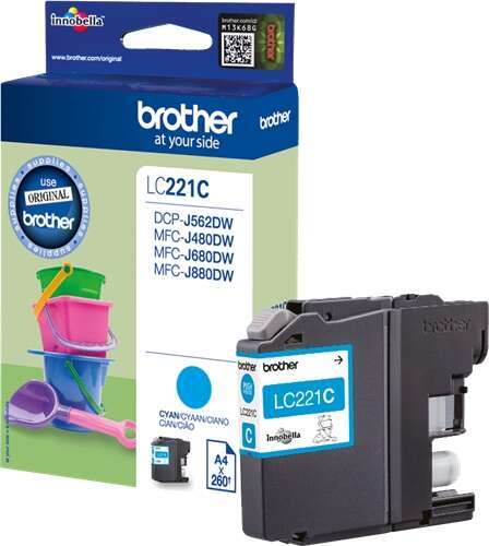 Brother LC221 Ciano Cartuccia d'inchiostro Originale - LC221CBP