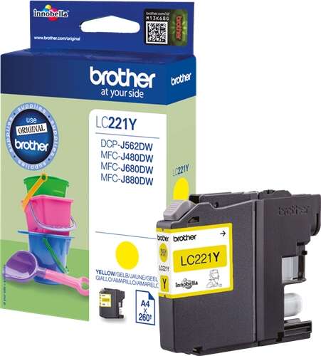 Brother LC221 Giallo Cartuccia d'inchiostro Originale - LC221YBP