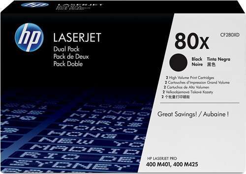 HP CF280X Nero Confezione da 2 Cartucce Toner Originali - 80X