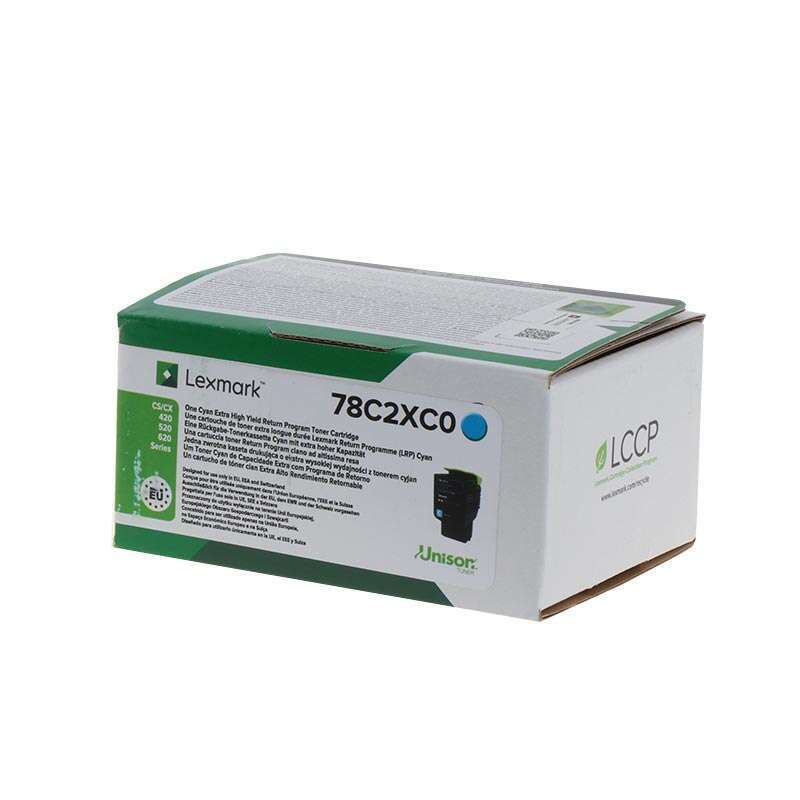 Lexmark CS421/CS521/CS622/CX421/CX522/CX622/CX625 Ciano Cartuccia Toner Originale - 78C2XC0/78C2XCE