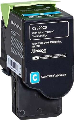 Lexmark C2325/C2425/C2535/MC2325/MC2425/MC2535/MC2640 Cartuccia Toner Originale Ciano - C2320C0