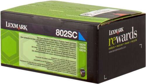 Lexmark CX310/CX410/CX510 Cartuccia Toner Originale Ciano - 80C2SC0/80C2SC0/80C2SCE/802SC