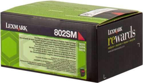 Lexmark CX310/CX410/CX510 Cartuccia Toner Originale Magenta - 80C2SM0/80C2SME/802SM