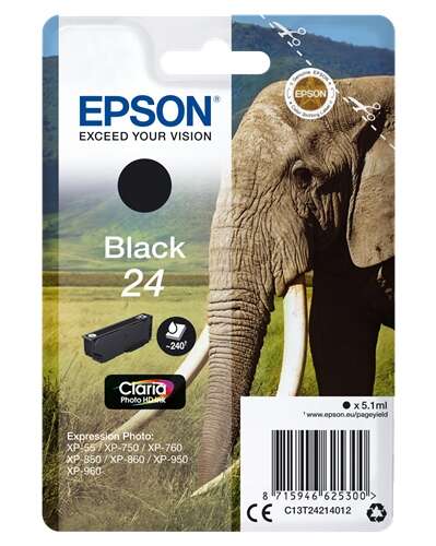 Epson T2421 (24) Cartuccia d'Inchiostro Originale Nero - C13T24214012