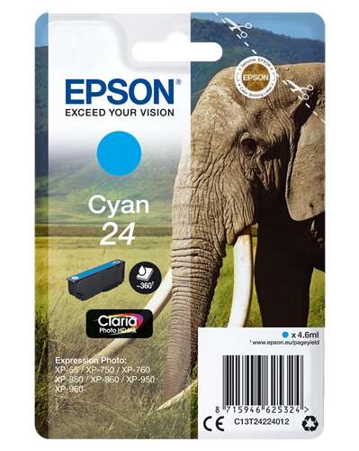 Epson T2422 (24) Cartuccia d'inchiostro Originale Ciano - C13T24224012