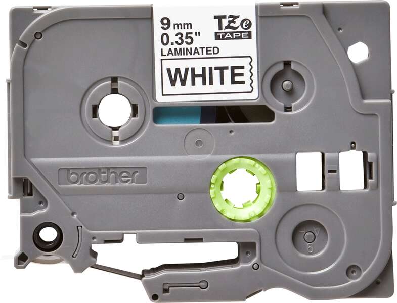 Brother TZe221 Nastro Originale per etichette laminate - Testo nero su fondo bianco - Larghezza 9 mm x 8 metri