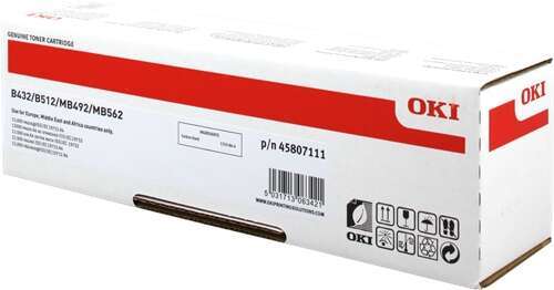 OKI B432/B512/MB492/MB562 Cartuccia Toner Originale Nero - 45807111