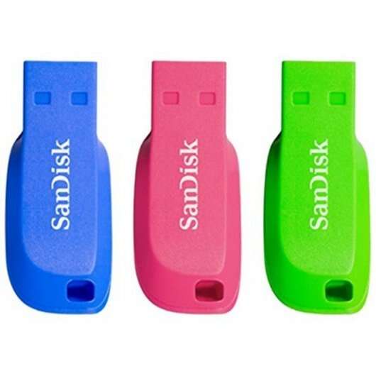 Sandisk 3 Pack Cruzer Blade Unità flash USB 2.0 32GB - Ultra compatta - Blu