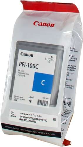 Cartuccia d'Inchiostro Originale Canon PFI106 Ciano - PFI106C/6622B001