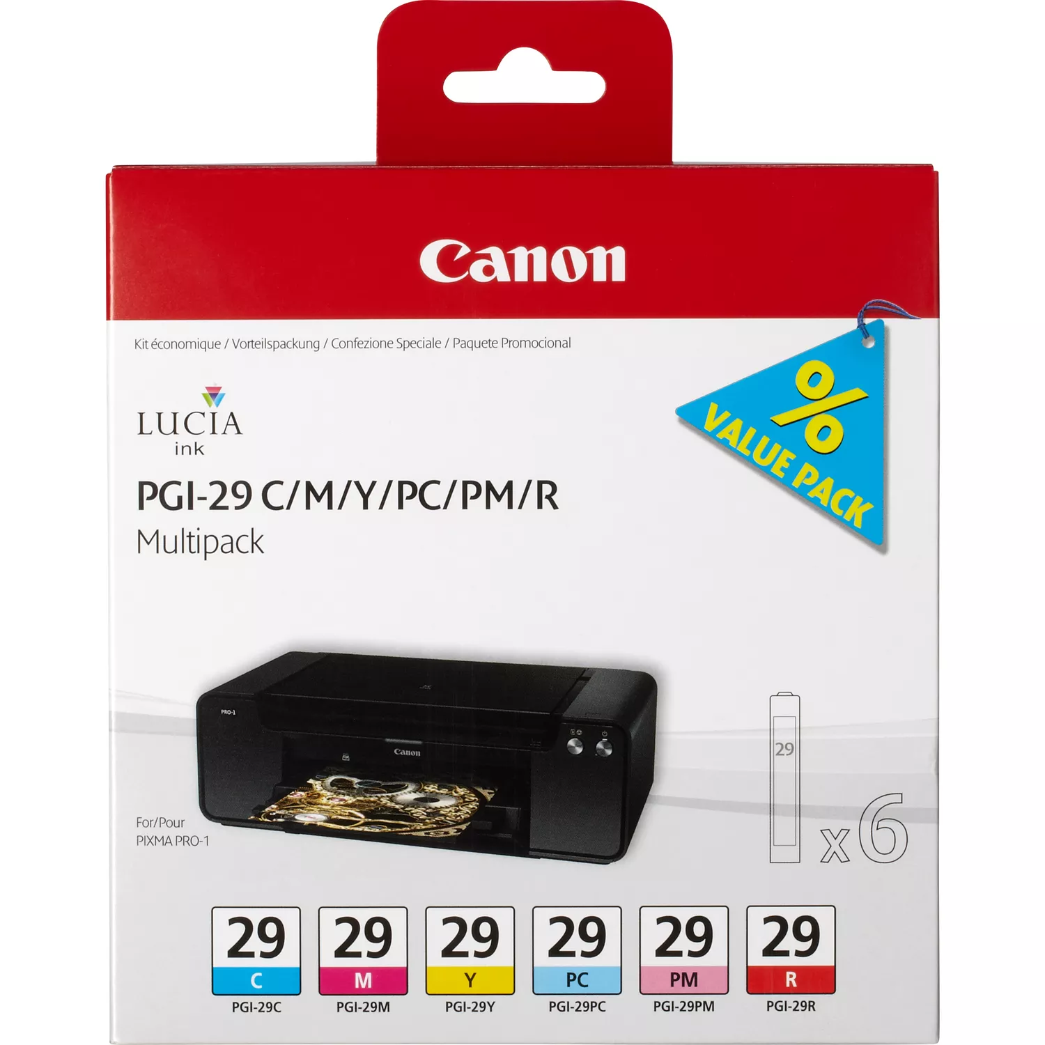 Canon PGI29 Confezione da 6 cartucce d'inchiostro Originale - 4873B005