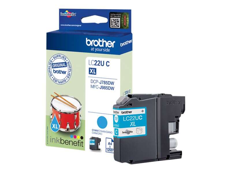 Cartuccia d'Inchiostro Originale Brother LC22U Ciano - LC22UCBP