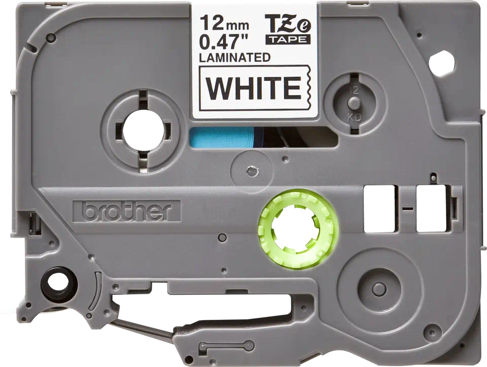 Brother TZe231 Nastro per etichette Originale Laminato - Testo Nero su Fondo Bianco - Larghezza 12mm x 8 metri
