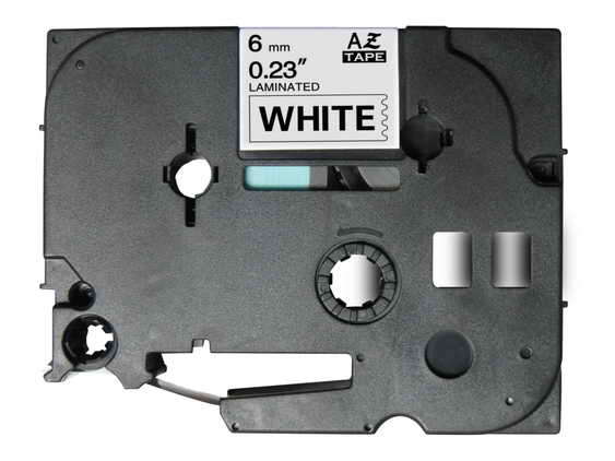 Brother TZe211 Nastro per etichette laminato Compatibile - Testo nero su fondo bianco - Larghezza 6 mm x 8 metri