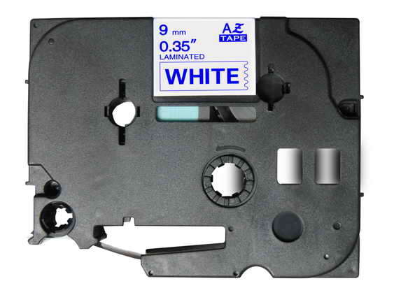 Brother TZe223 Nastro per etichette laminate compatibile - Testo blu su fondo bianco - Larghezza 9 mm x 8 metri