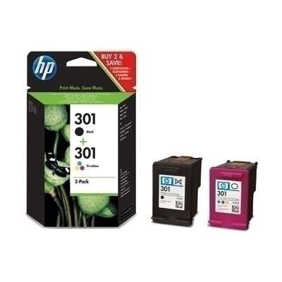 HP 301 Nero + Colore Confezione da 2 Cartucce d'Inchiostro Originale - N9J72AE
