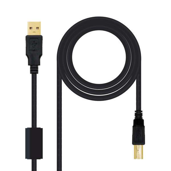 Cavo per stampante Nanocable con ferrite USB-B 2.0 maschio a USB-A maschio 2 m