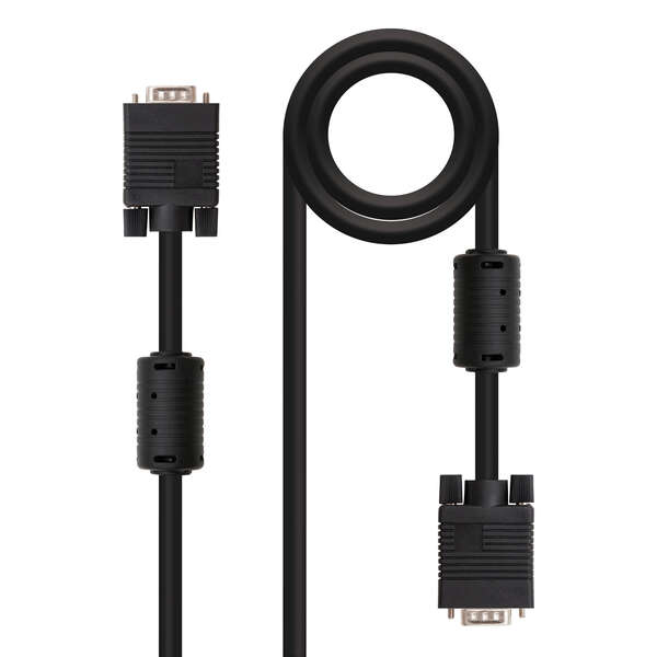 Nanocable Cavo SVGA con ferrite da HDB15 maschio a HDB15 maschio 1 m - Colore nero
