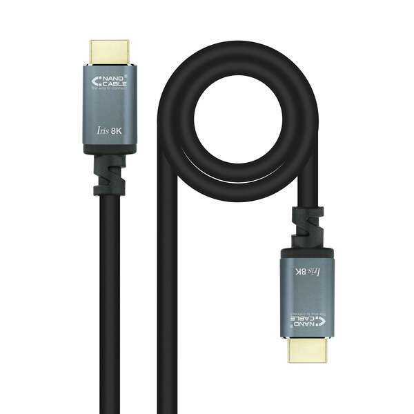 Nanocable Cavo HDMI 2.1 IRIS 8K maschio a HDMI 2.1 IRIS 8K maschio 1 m - Colore nero