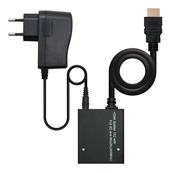 Nanocable Duplicatore HDMI ad alta velocità per 2 dispositivi con alimentazione