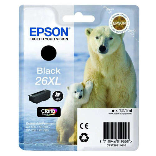 Epson T2621 (26XL) Cartuccia d'inchiostro Originale Nero - C13T26214012