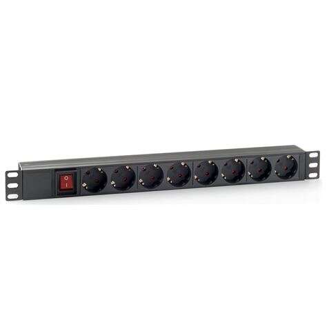 Cromad 8 Shuck 8 Presa Multipla 19" 1U - Interruttore On/Off - Box di plastica - Cavo 1