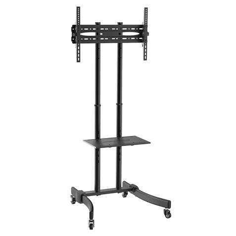 Cromad Supporto da pavimento con rotelle per TV 37"-70" - Rotelle bloccabili - Vassoio multiuso - Peso massimo 40Kg - VESA 600X400mm