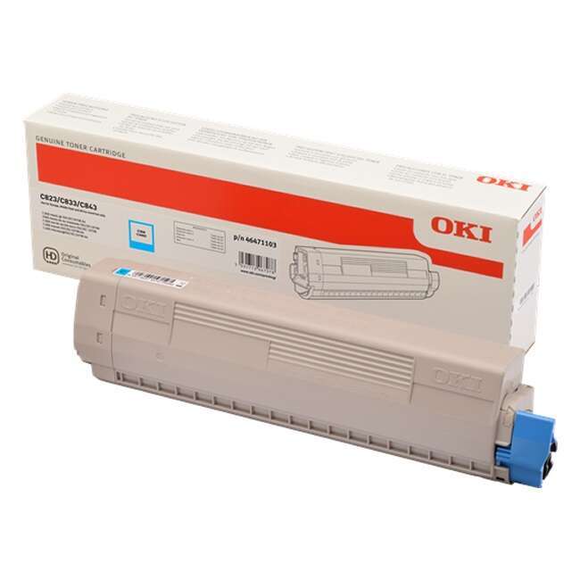 OKI C823/C833/C843 Cartuccia Toner Originale Ciano - 46471103