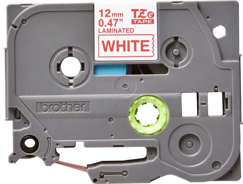 Brother TZe232 Nastro Originale Laminato - Testo rosso su fondo bianco - Larghezza 12 mm x 8 metri