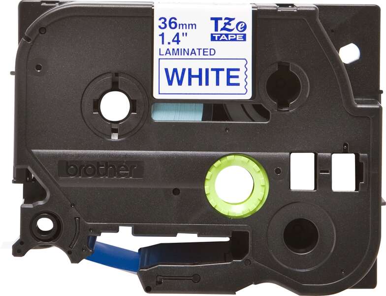 Brother TZe263 Nastro laminato originale per etichette - Testo blu su fondo bianco - Larghezza 36 mm x 8 metri