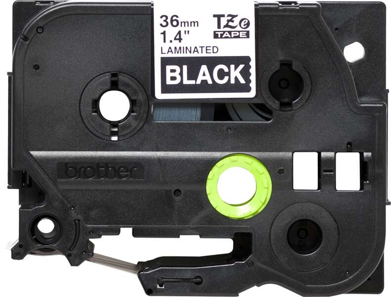 Brother TZe365 Nastro Originale Laminato - Testo bianco su fondo nero - Larghezza 36 mm x 8 metri