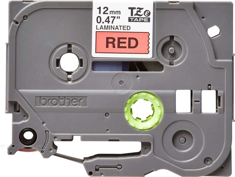 Brother TZe431 Nastro Originale Laminato - Testo Nero su Fondo Rosso - Larghezza 12mm x 8 metri