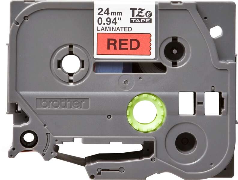 Brother TZe451 Nastro per etichette laminato originale - Testo nero su fondo rosso - Larghezza 24 mm x 8 metri