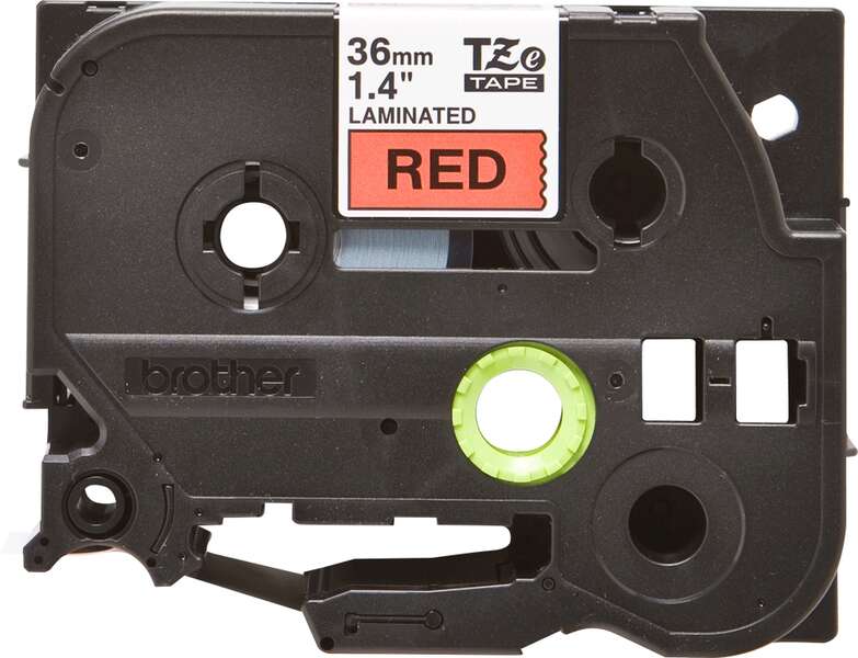 Brother TZe461 Nastro Originale Laminato - Testo Nero su Fondo Rosso - Larghezza 36mm x 8 metri